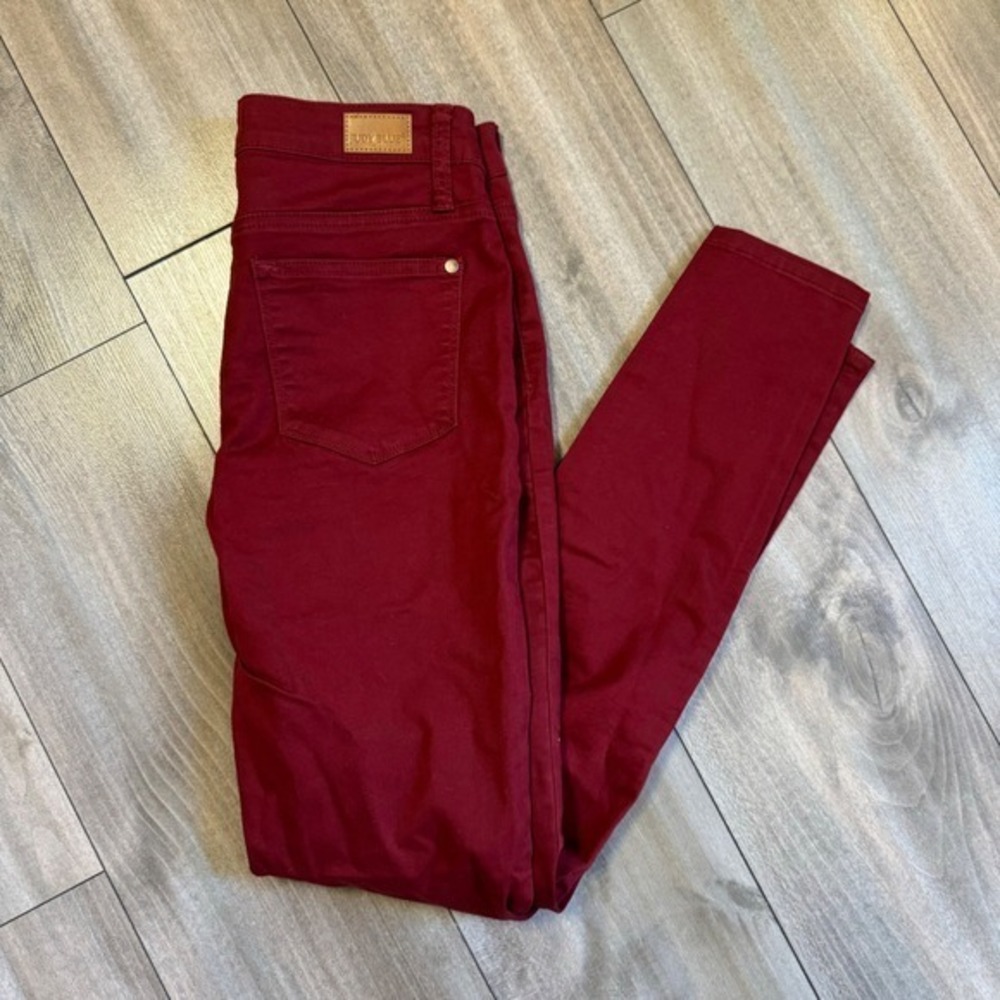 Judy Blue Los Angeles Women's Burgundy Skinny Fit Jeans Size 7 28‎